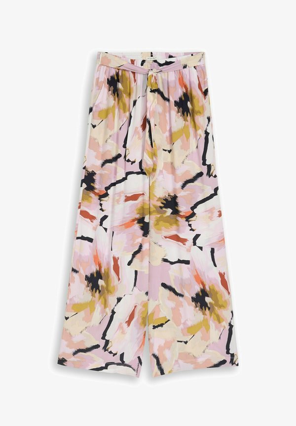TOM TAILOR TOM TAILOR HOSEN & CHINO LOOSE FIT PALAZZO HOSE MIT MUSTER - Trousers - big abstract flower print