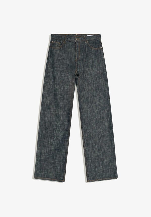 Bershka TEXTURE LOW-RISE BOYFRIEND - Mom Jeans - dark blue