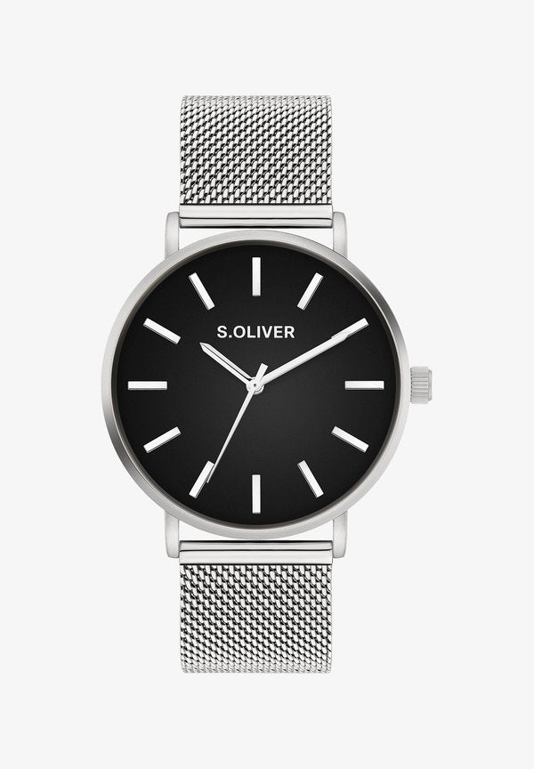 s.Oliver BASIC MESH - Watch - silver-coloured