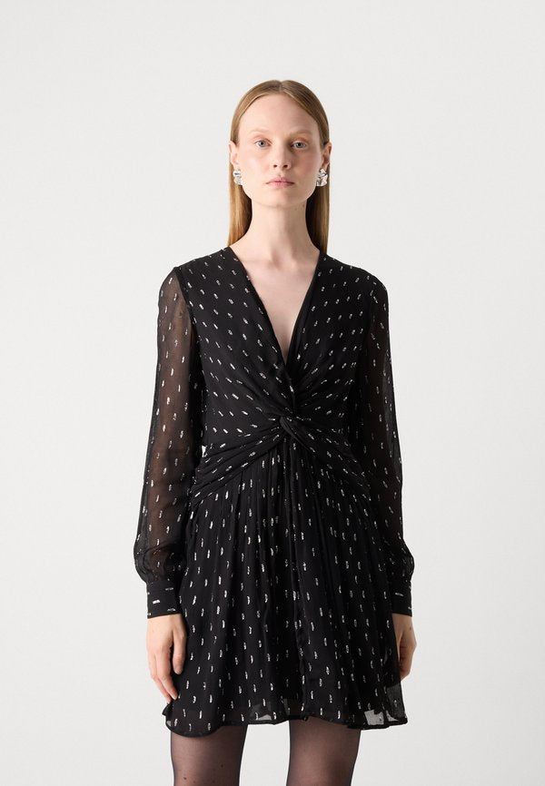 Scotch & Soda LONG SLEEVE MINI DRESS WITH DRAPED FRONT