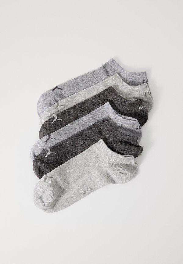 Puma SNEAKER PLAIN UNISEX 6 PACK - Sneaker socks - anthracite/light melange grey/medium melange grey