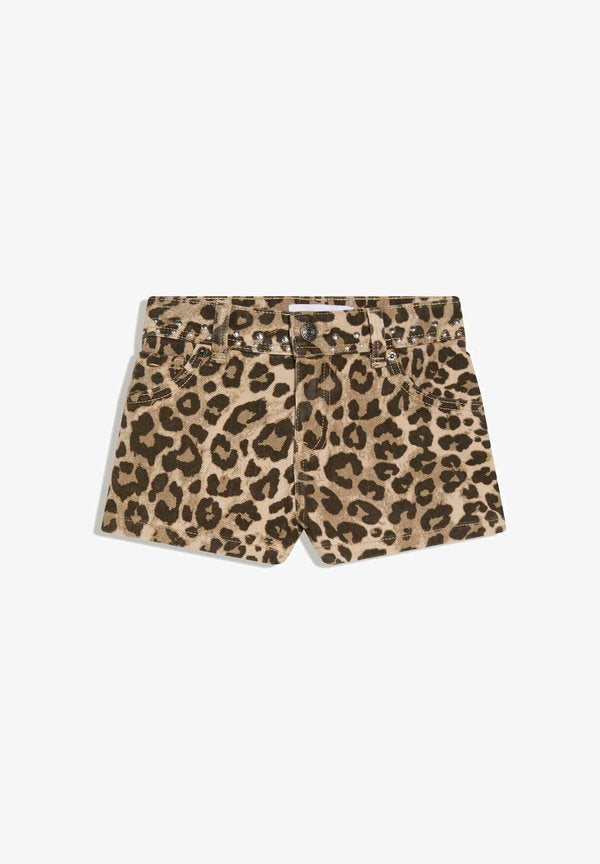 Bershka STUDDED TWILL SHORTS 01723335 - Denim shorts - sand