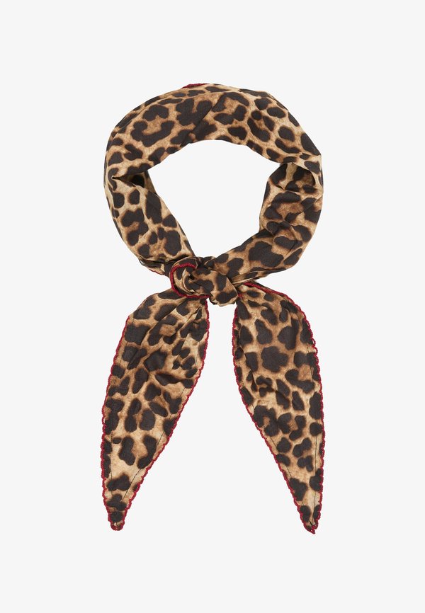 Bershka PRINTED TRIANGLE - SCARF - Scarf - dark brown