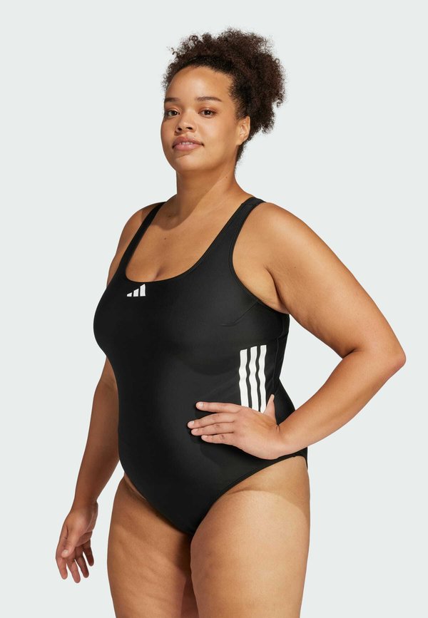 adidas Performance 3-STRIPES C-BACK PLUS SIZE - Swimsuit - black   white