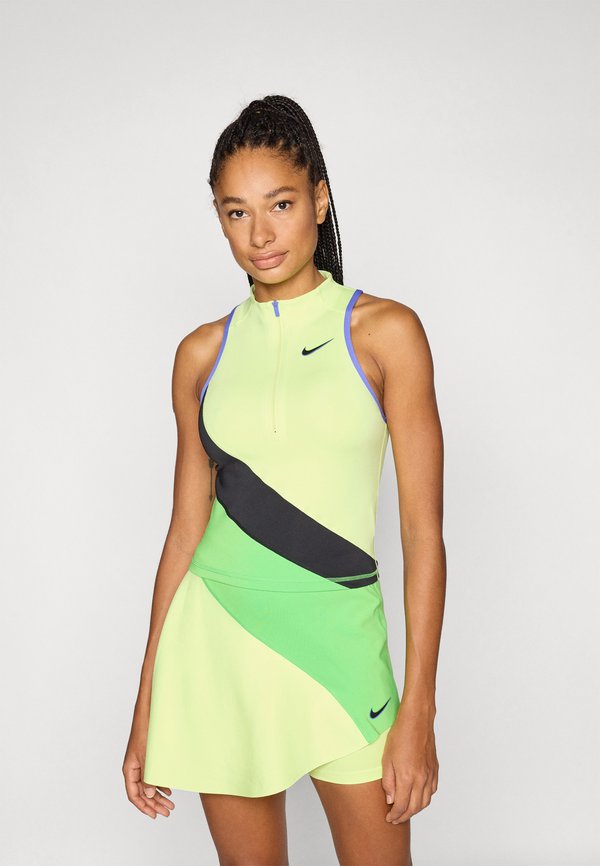 Nike Performance NIKECOURT SLAM TANK - Top - lemon twist/black/mean green/black