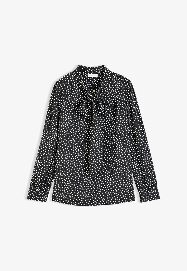 Tommy Hilfiger BOW TIE BLOUSE - Blouse - black base pois