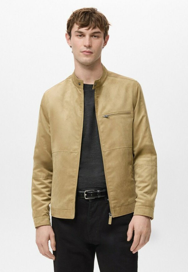 Mango Faux leather jacket - beige
