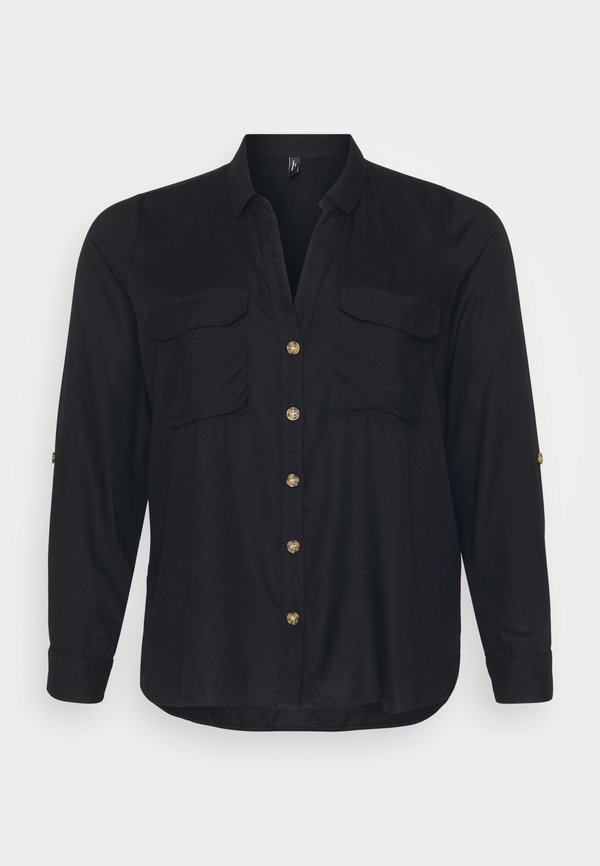 Vero Moda Curve VMBUMPY L/S SHIRT NEW CURVE GA NOOS - Button-down blouse - black