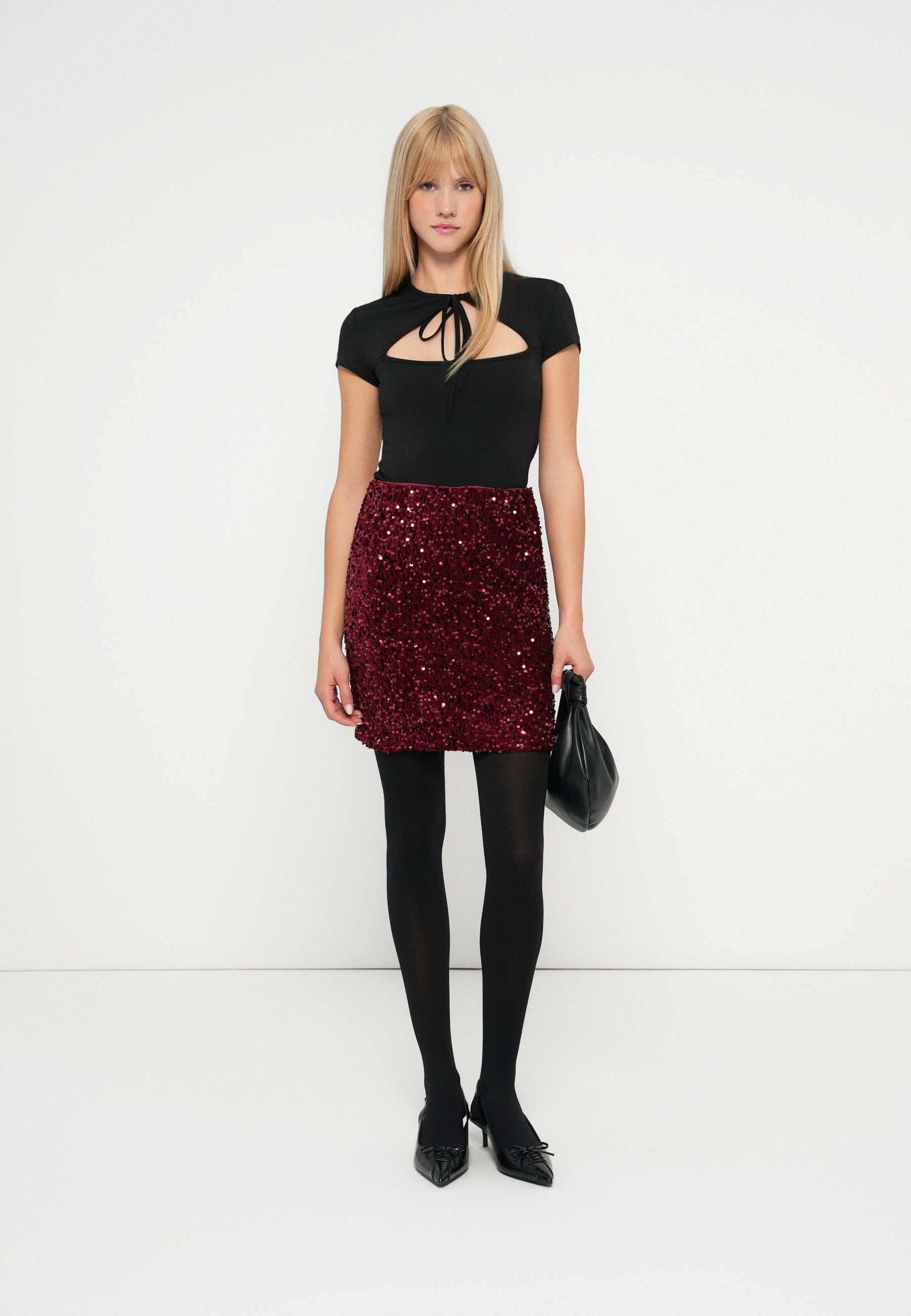 VILA VIBELIEVE SHORT SEQUINS SKIRT