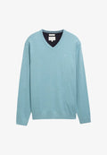 TOM TAILOR PULLOVER V-NECK - Jumper - hellblau-meliert
