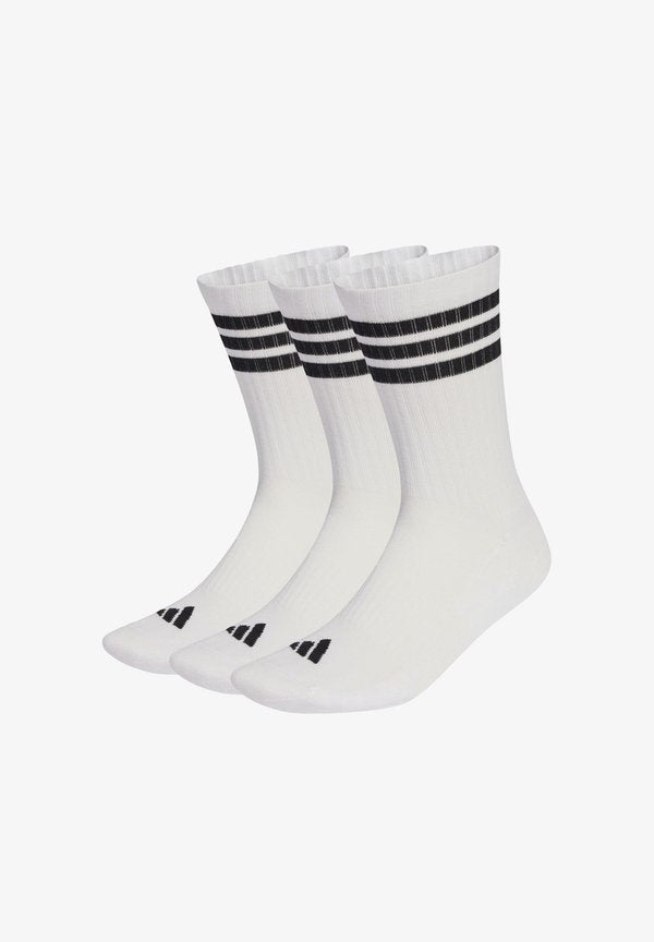 adidas Performance STRIPES CUSHIONED CREW SOCKS UNISEX 3 PACK - Sports socks - white black black