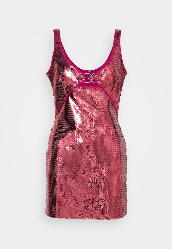 David Koma LOGO BUCKLE SEQUIN MINI DRESS