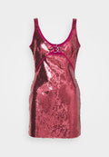 David Koma LOGO BUCKLE SEQUIN MINI DRESS