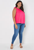 Apricot CURVE TEXTURED TIE SHOULDER