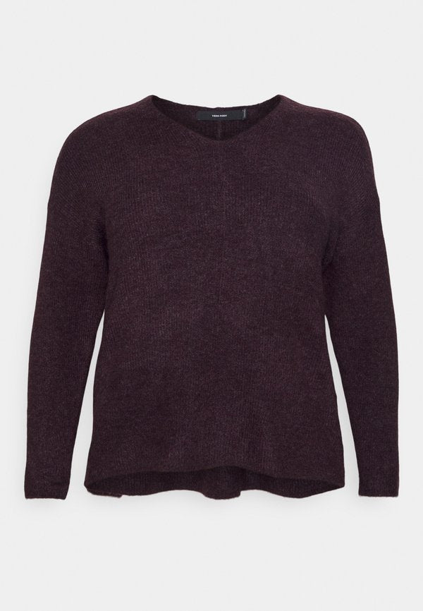 Vero Moda Curve V-NECK CURVE - Jumper - winetasting