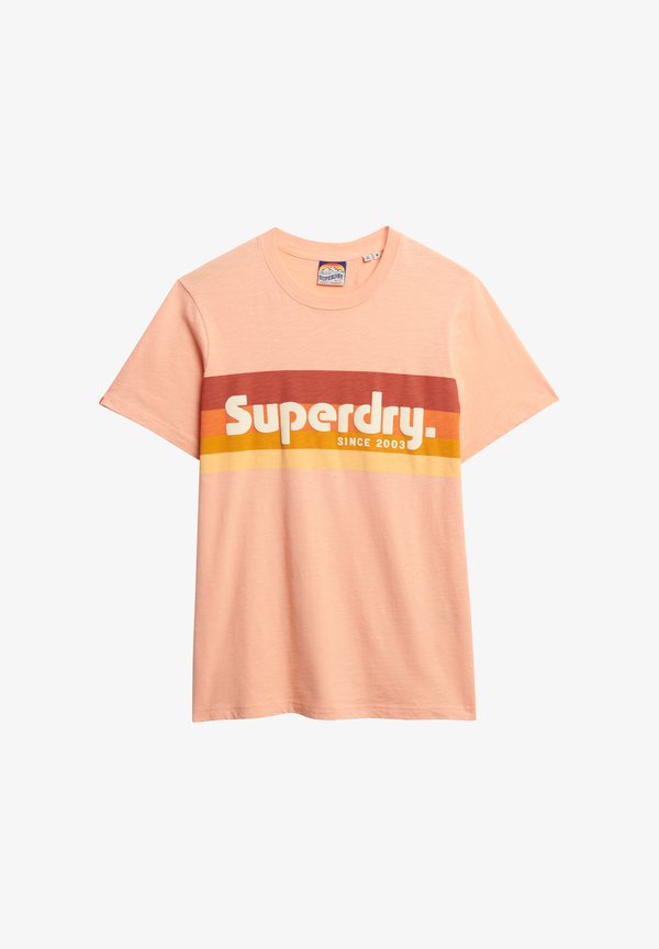 Superdry & Co Print T-shirt - papaya punch pink slub
