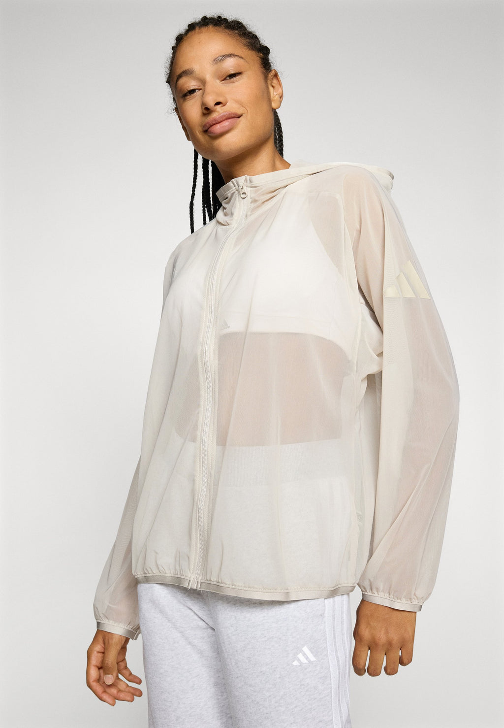 adidas Sportswear SOFT LUX MESH FULL ZIP HOODIE