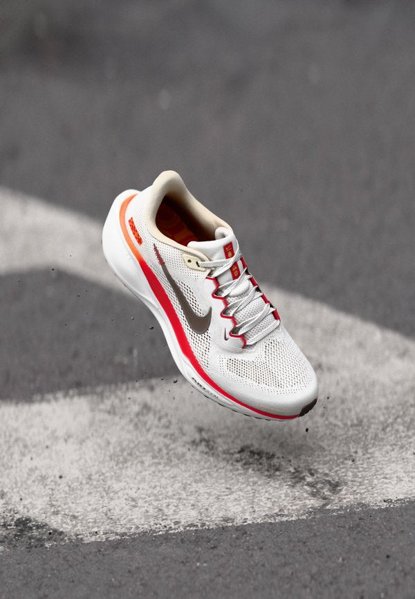 Nike Performance PEGASUS 41 - Road running shoes - sail/ironstone/picante red/safety orange/metallic gold