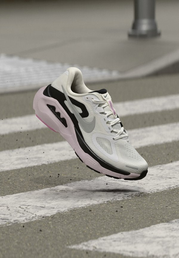 Nike Performance STRUCTURE PLUS - Road running shoes - white/mtlc silver coloured/black/bleached lilac/lt magenta/sundial