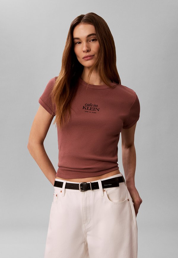 Calvin Klein Jeans Print T-shirt - sierra brown