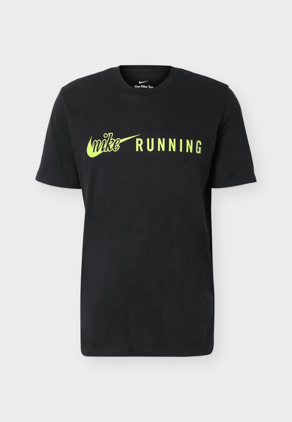 Nike Performance TEE RUN DNA 2 - Sports T-shirt - black/volt