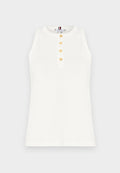 Tommy Hilfiger GOLD-TONE BUTTON SLEEVELESS HENLEY TOP - Top - ecru