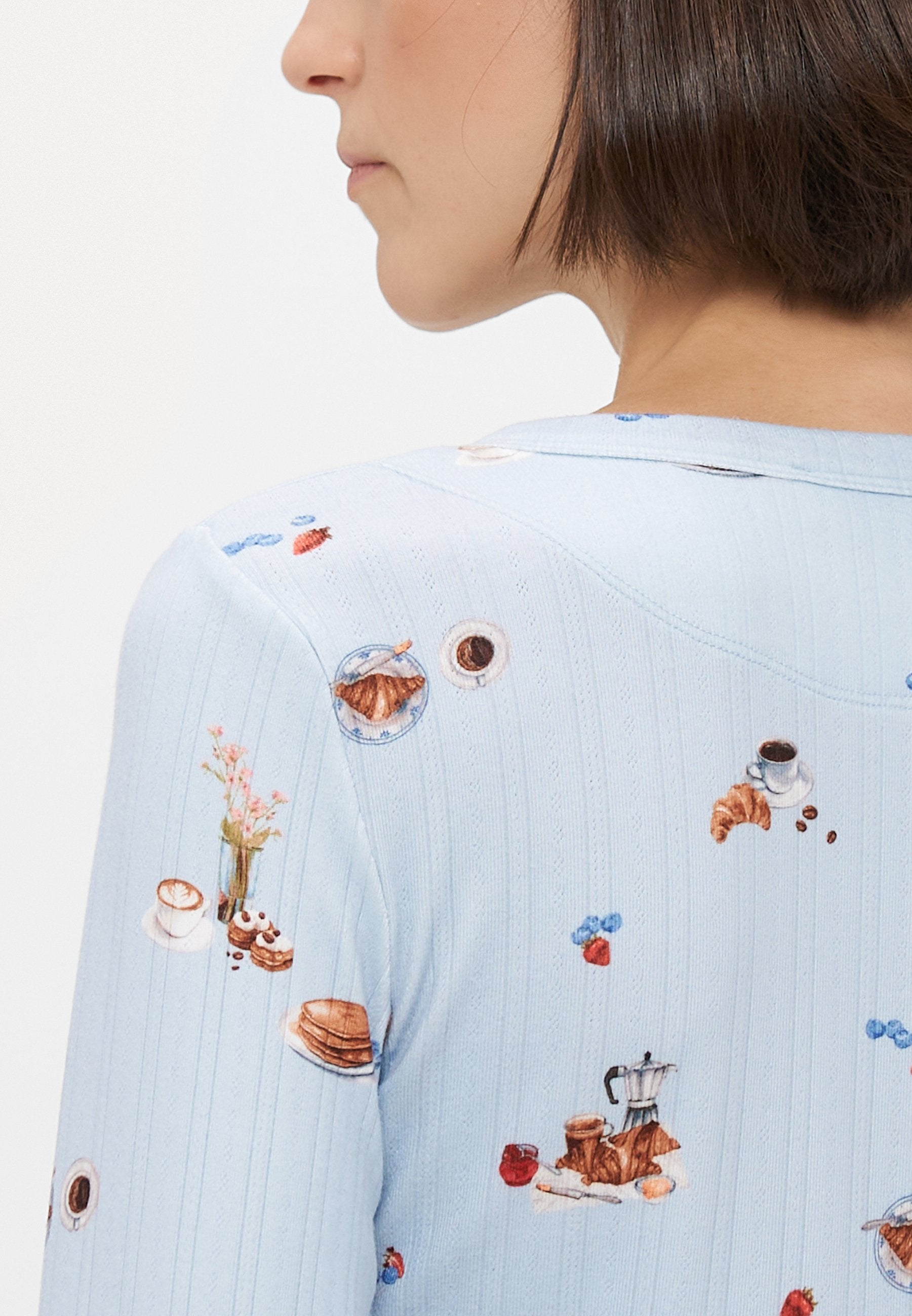 Abercrombie & Fitch POINTELLE LONG SLEEVE SHIRT