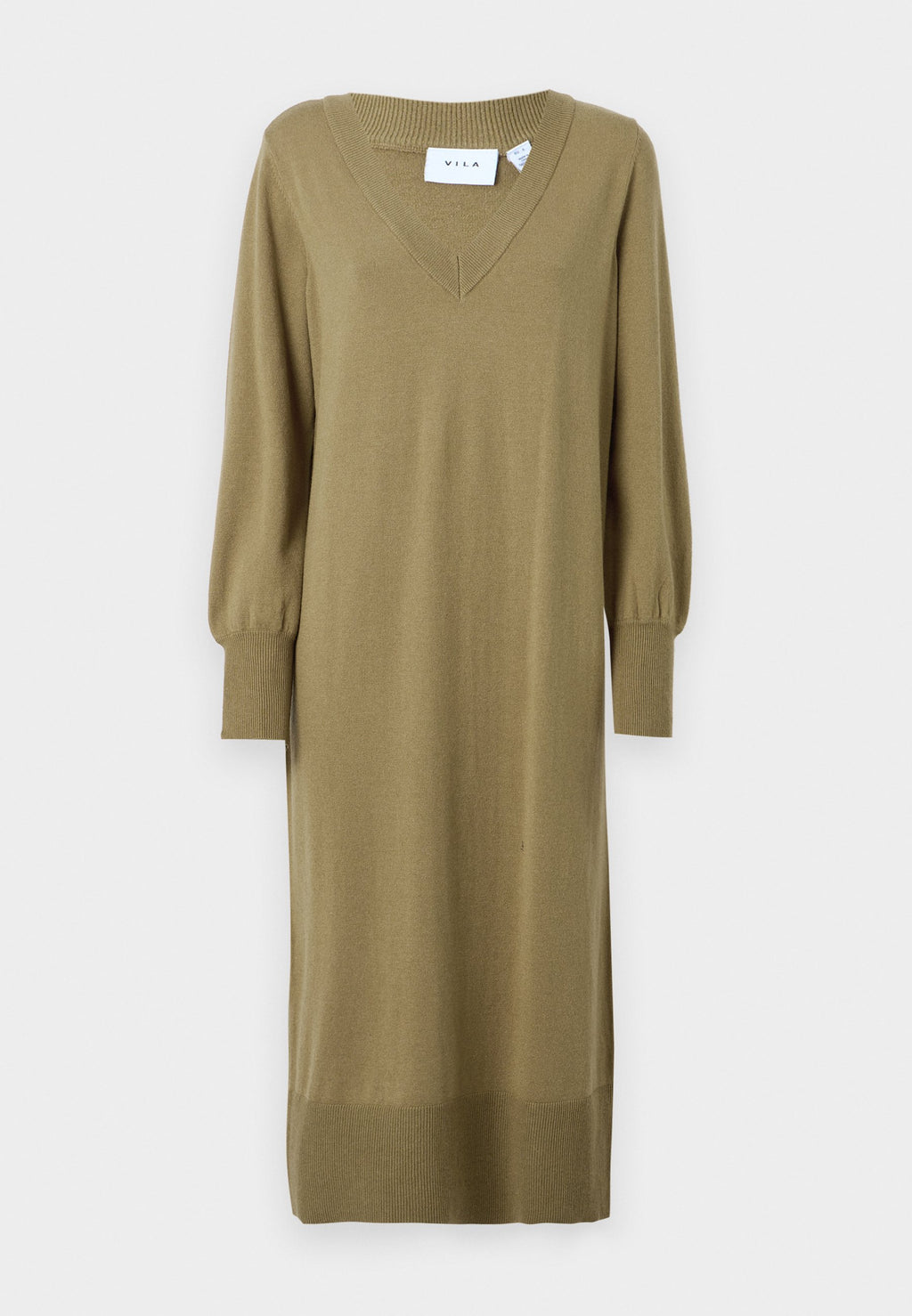 VILA VIAMANDA LONG V NECK DRESS