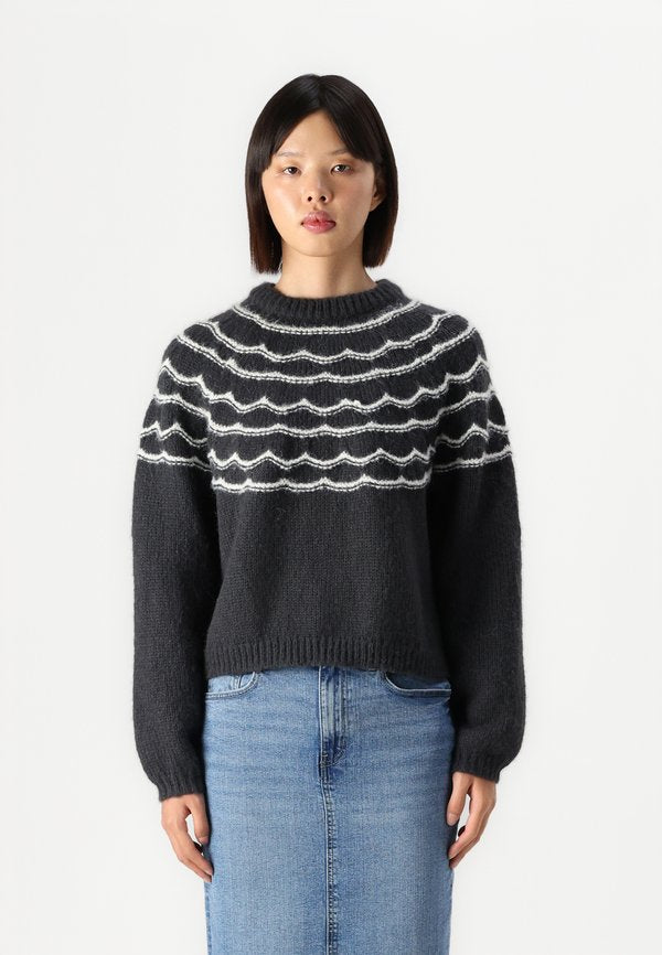 Vero Moda VMCHARMAINE O NECK - Jumper - obsidian