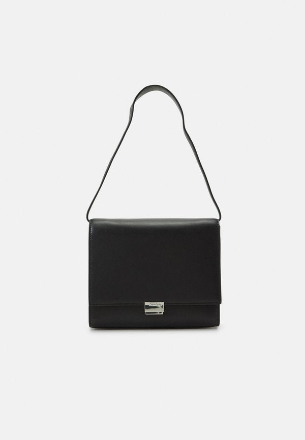 Calvin Klein ARCHIVE SHOULDER BAG SHINY - Handbag - black