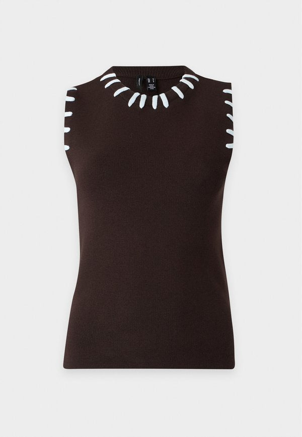 Vero Moda VMLEA - Top - chocolate torte/ice water