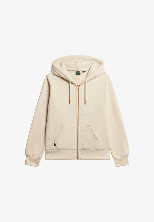 Superdry & Co ESSENTIAL LOGO ZIP - Zip-up sweatshirt - light oat marl