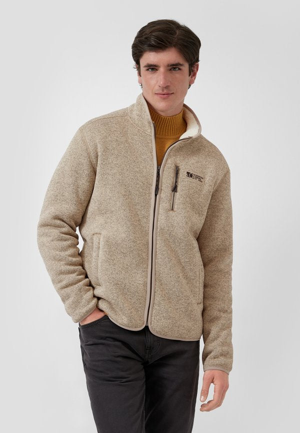 s.Oliver Zip-up sweatshirt - helles beige