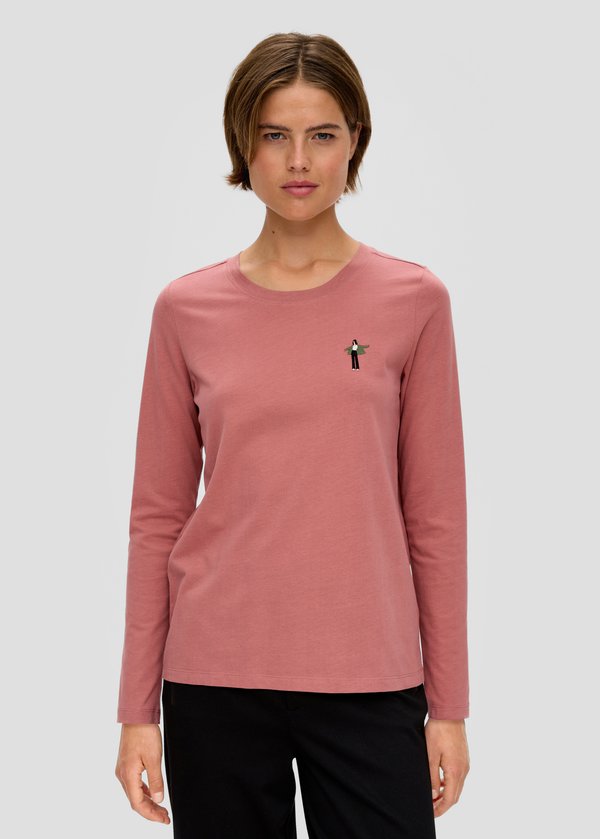 s.Oliver MIT STATEMENT - Long sleeved top - altrosa