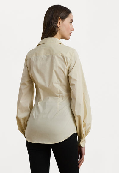 Lauren Ralph Lauren Tie Front Cotton Blend Shirt