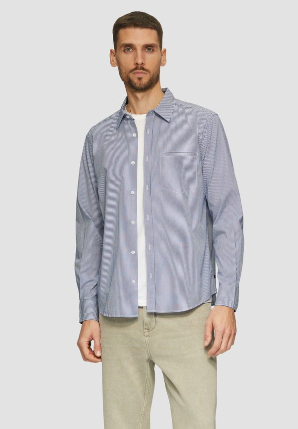 s.Oliver REGULAR FIT: GESTREIFTES  - Shirt - ozeanblau