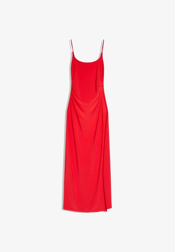 Bershka GATHERED STRAP MIDI DRESS 01017714 - Shift dress - coral