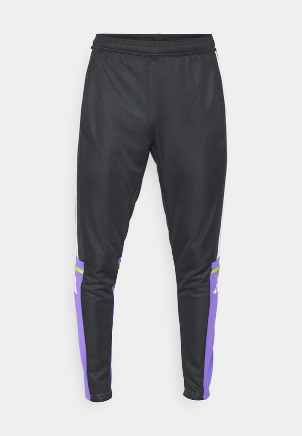 adidas Performance SQUADRA REGULAR FIT - Tracksuit bottoms - black/purple rush