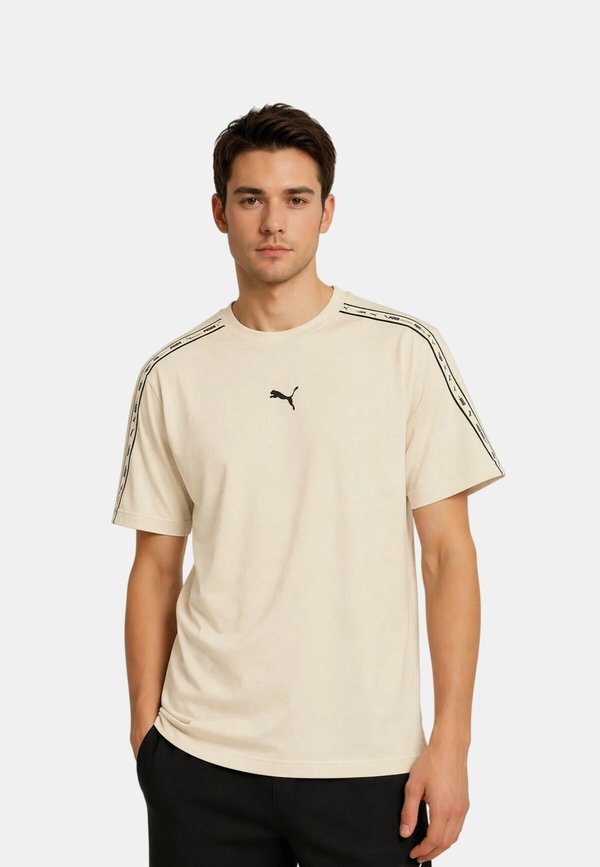 Puma ESS TAPE TEE - Print T-shirt - beige