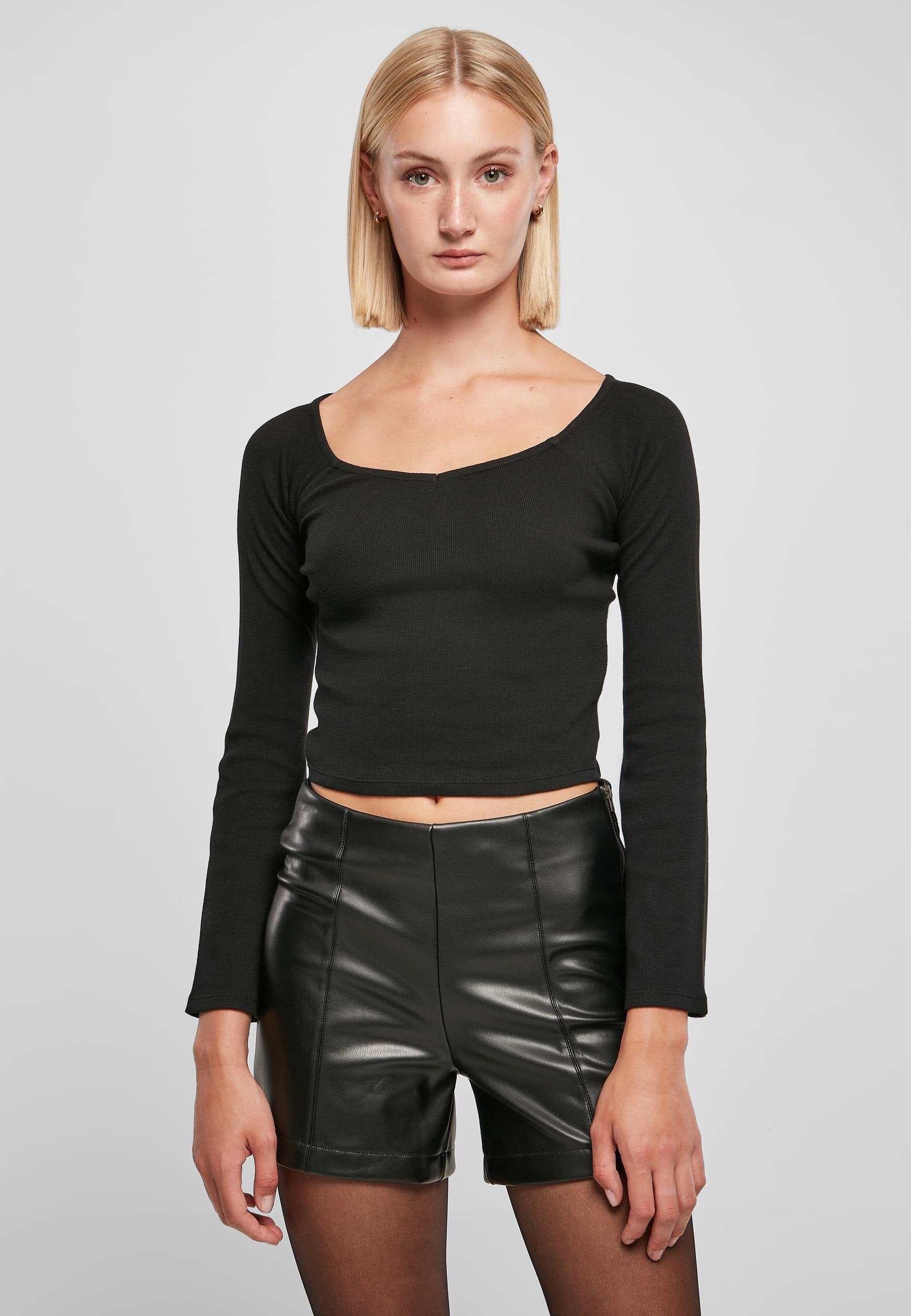 Urban Classics SHORT RIB WIDE V NECK LONGSLEEVE