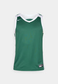 Grüner ärmelloser Basketball-Trikot aus glattem Stoff, mit weißen Akzenten an den Seiten und einem V-Ausschnitt-Design. Nike-Logo auf der Brust.