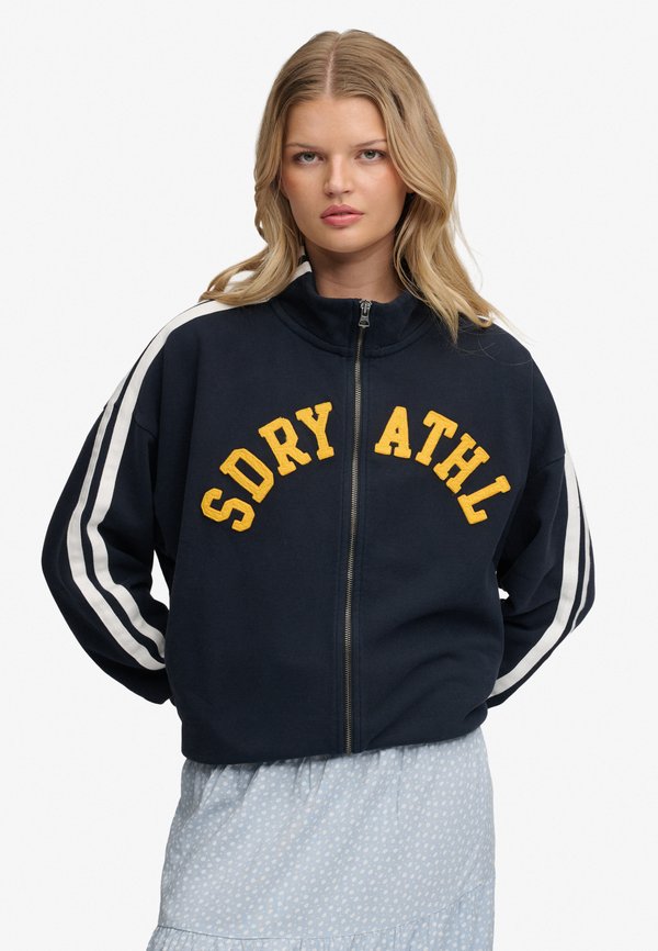 Superdry & Co SUPERDRY ATHLETIC ESSENTIALS APPLIQUE LOOSE ZIP TRACK TOP.. - Zip-up sweatshirt - eclipse navy