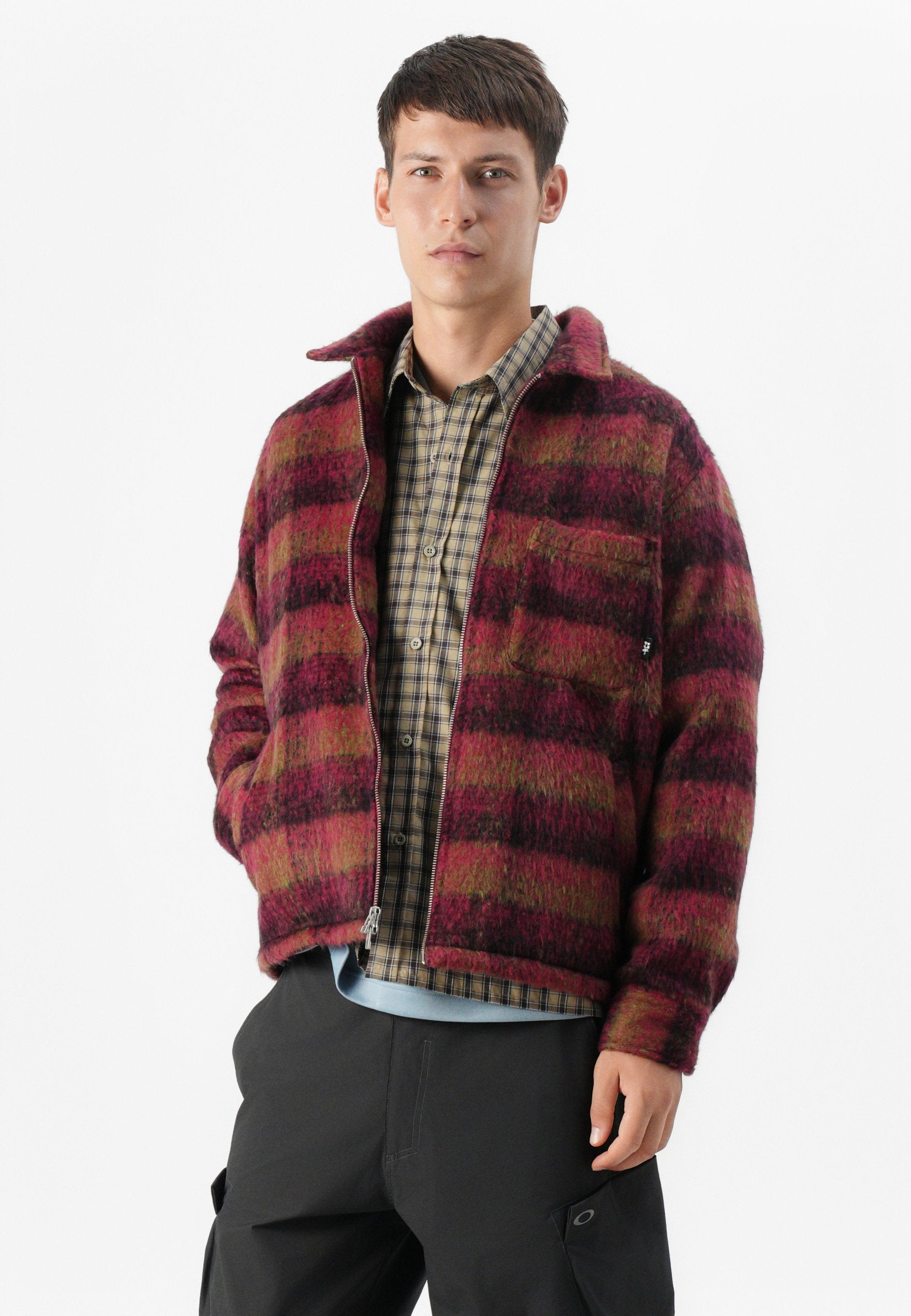 HUF MEGABLAST PLAID JACKET UNISEX