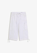 Bershka CAPRI TROUSERS WITH POCKETS - Cargo trousers - white