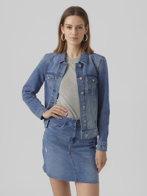 Vero Moda Denim VMZORICA - Denim jacket - medium blue denim
