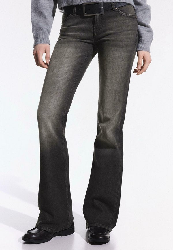 Bershka Bootcut jeans - mottled dark grey