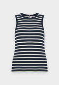 Tommy Hilfiger SLIM CREW NECK TANK TOP - Top - bretone dark night / ecru