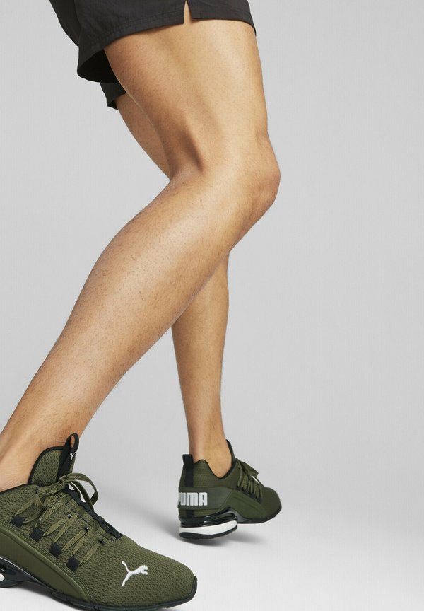 Puma AXELION REFRESH - Training shoe - green moss/black/feather gray