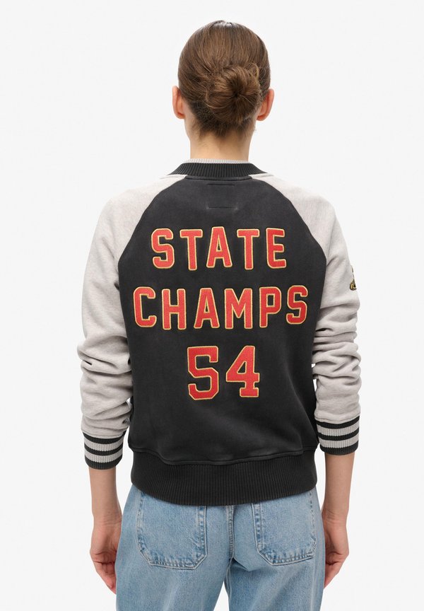 Superdry & Co COLLEGE SCRIPT GRAPHIC - Zip-up sweatshirt - black