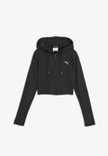 Puma ESSENTIALS SLIM GERIPPTE KAPUZENJACKE - Cardigan - black